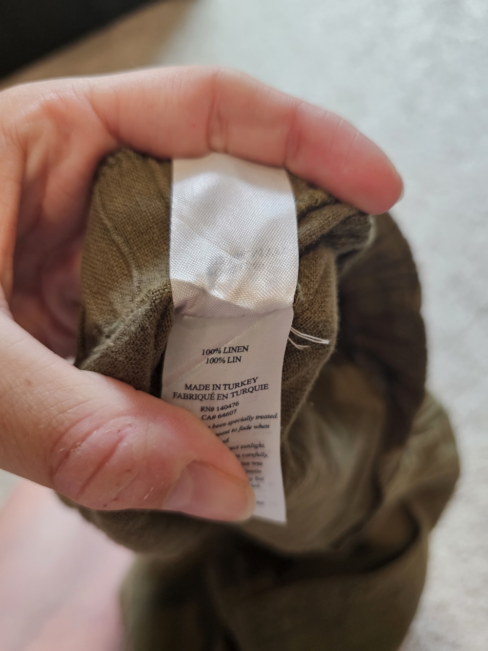 Faherty Olive Green High-Waist Linen Shorts - Picture 4 of 4